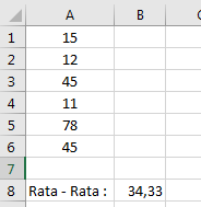 Rumus Rata - Rata Excel